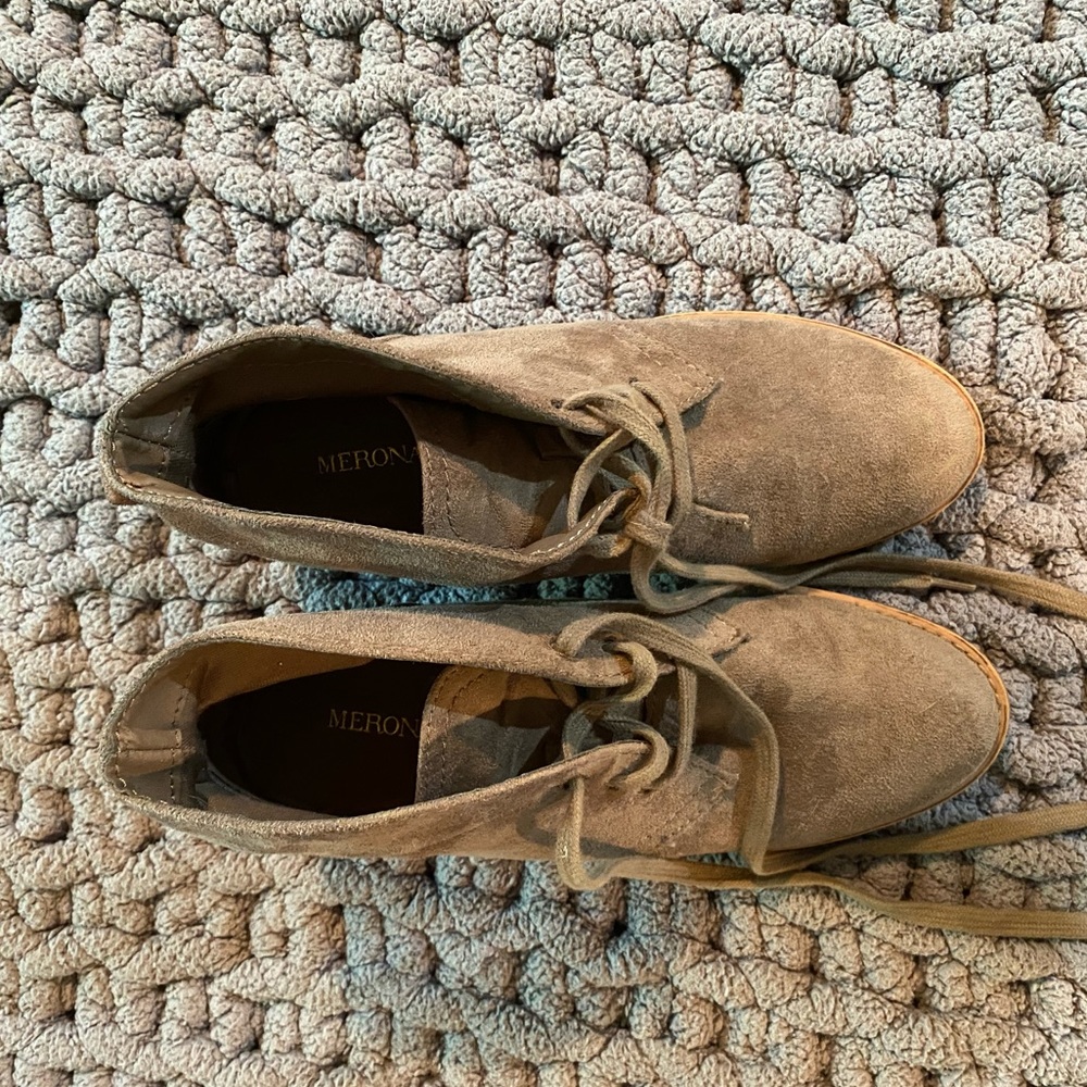 Merona booties grey brown